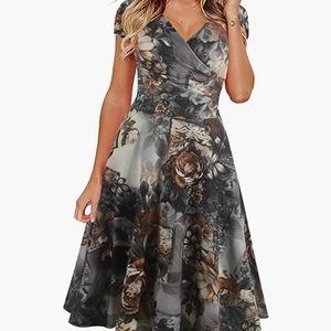 Gray floral dress